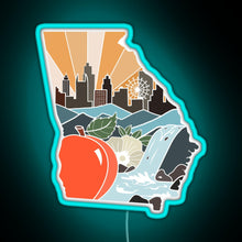 Load image into Gallery viewer, Georgia RGB neon sign lightblue