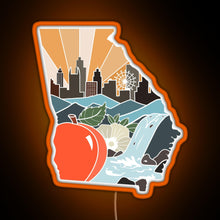 Load image into Gallery viewer, Georgia RGB neon sign orange