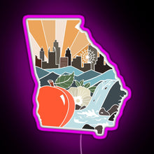 Load image into Gallery viewer, Georgia RGB neon sign  pink