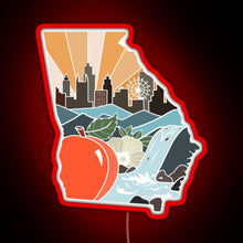 Load image into Gallery viewer, Georgia RGB neon sign red