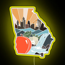 Load image into Gallery viewer, Georgia RGB neon sign yellow