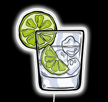 Load image into Gallery viewer, Glass with ice and lemon neon led