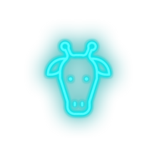 Load image into Gallery viewer, ice_blue giraffe led animal cartoon fauna giraffe head herbivore zoo neon factory