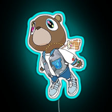 Load image into Gallery viewer, Graduation Bear RGB neon sign lightblue