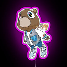 Load image into Gallery viewer, Graduation Bear RGB neon sign  pink