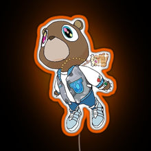 Load image into Gallery viewer, Graduation Bear RGB neon sign orange