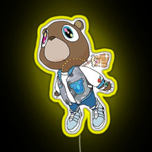 Load image into Gallery viewer, Graduation Bear RGB neon sign yellow