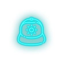 Load image into Gallery viewer, ice_blue hat led beach cap fashion hat holiday summer vacation neon factory