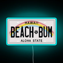 Load image into Gallery viewer, Hawaii License Plate RGB neon sign lightblue