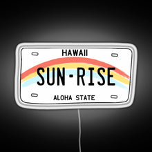Load image into Gallery viewer, Hawaii Sunrise Licence Plate RGB neon sign white
