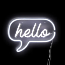 Load image into Gallery viewer, White led hello sign