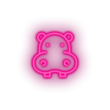 Load image into Gallery viewer, hippopotamus Animal cartoon fauna herbivore hippo hippopotamus zoo Neon led factory