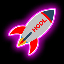Load image into Gallery viewer, HOLD Crypto Rocket neon sign