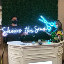 Load image into Gallery viewer, hair salon custom neon sign