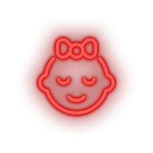 Load image into Gallery viewer, red infant family children bow child girl kid baby led neon factory