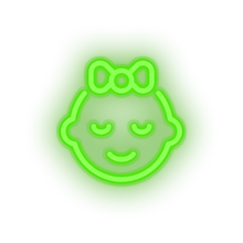 Load image into Gallery viewer, green infant family children bow child girl kid baby led neon factory