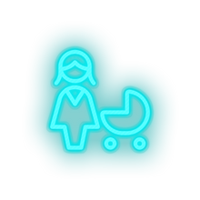 Load image into Gallery viewer, ice_blue infant family children child trolley kid baby stroller led neon factory