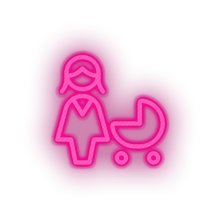 Load image into Gallery viewer, pink infant family children child trolley kid baby stroller led neon factory