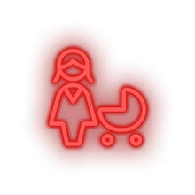 Load image into Gallery viewer, red infant family children child trolley kid baby stroller led neon factory