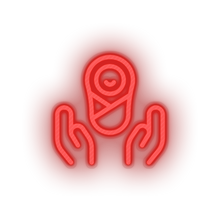 Load image into Gallery viewer, red infant hold family children newborn child hands kid baby led neon factory