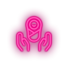 Load image into Gallery viewer, pink infant hold family children newborn child hands kid baby led neon factory