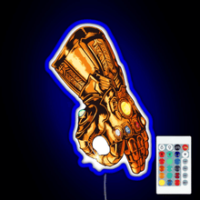 Load image into Gallery viewer, Infinity Gauntlet Circle Game RGB neon sign remote