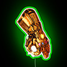Load image into Gallery viewer, Infinity Gauntlet Circle Game RGB neon sign green