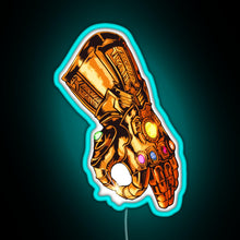 Load image into Gallery viewer, Infinity Gauntlet Circle Game RGB neon sign lightblue