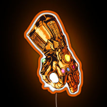 Load image into Gallery viewer, Infinity Gauntlet Circle Game RGB neon sign orange