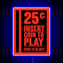 Load image into Gallery viewer, Insert Coin RGB neon sign blue