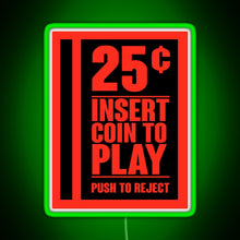 Load image into Gallery viewer, Insert Coin RGB neon sign green