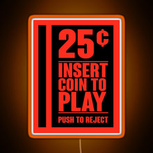 Load image into Gallery viewer, Insert Coin RGB neon sign orange