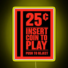 Load image into Gallery viewer, Insert Coin RGB neon sign yellow