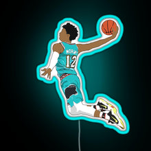 Load image into Gallery viewer, Ja Morant Dunk RGB neon sign lightblue
