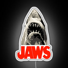 Load image into Gallery viewer, JAWS Great White Shark RGB neon sign white