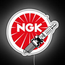 Load image into Gallery viewer, JDM Spark Plugs NGK Racing RGB neon sign white