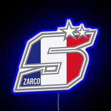 Load image into Gallery viewer, Johann Zarco Number 5 RGB neon sign blue