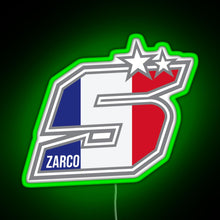 Load image into Gallery viewer, Johann Zarco Number 5 RGB neon sign green