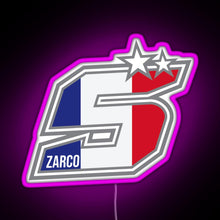 Load image into Gallery viewer, Johann Zarco Number 5 RGB neon sign  pink