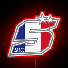 Load image into Gallery viewer, Johann Zarco Number 5 RGB neon sign red