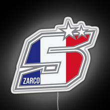 Load image into Gallery viewer, Johann Zarco Number 5 RGB neon sign white