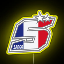 Load image into Gallery viewer, Johann Zarco Number 5 RGB neon sign yellow
