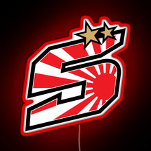 Load image into Gallery viewer, Johann Zarco Number 5 Rising Sun RGB neon sign red