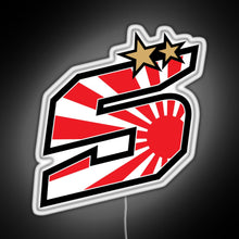 Load image into Gallery viewer, Johann Zarco Number 5 Rising Sun RGB neon sign white