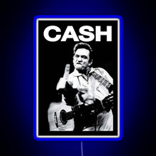 Load image into Gallery viewer, Johnny Middle Finger RGB neon sign blue