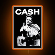 Load image into Gallery viewer, Johnny Middle Finger RGB neon sign orange