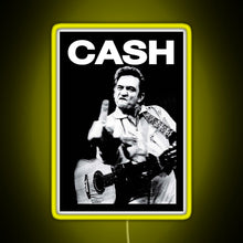 Load image into Gallery viewer, Johnny Middle Finger RGB neon sign yellow