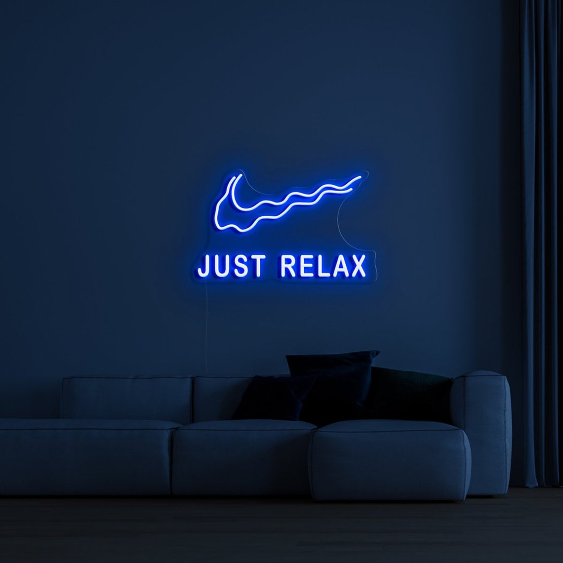 Bright orders Warm White Just Relax Nike Swoosh LED Night Light Room Wall Decoration