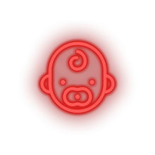 Load image into Gallery viewer, red kid infant pacifier baby child children family led neon factory