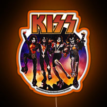 Load image into Gallery viewer, KISS Vintage Design RGB neon sign orange